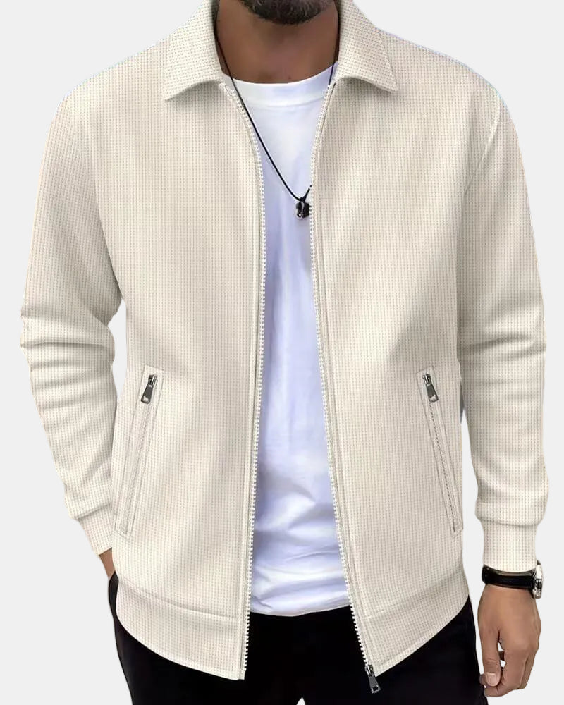 Caleb | Men's Textured Track Jacket | Athletic Fit - Vellmont & Co.