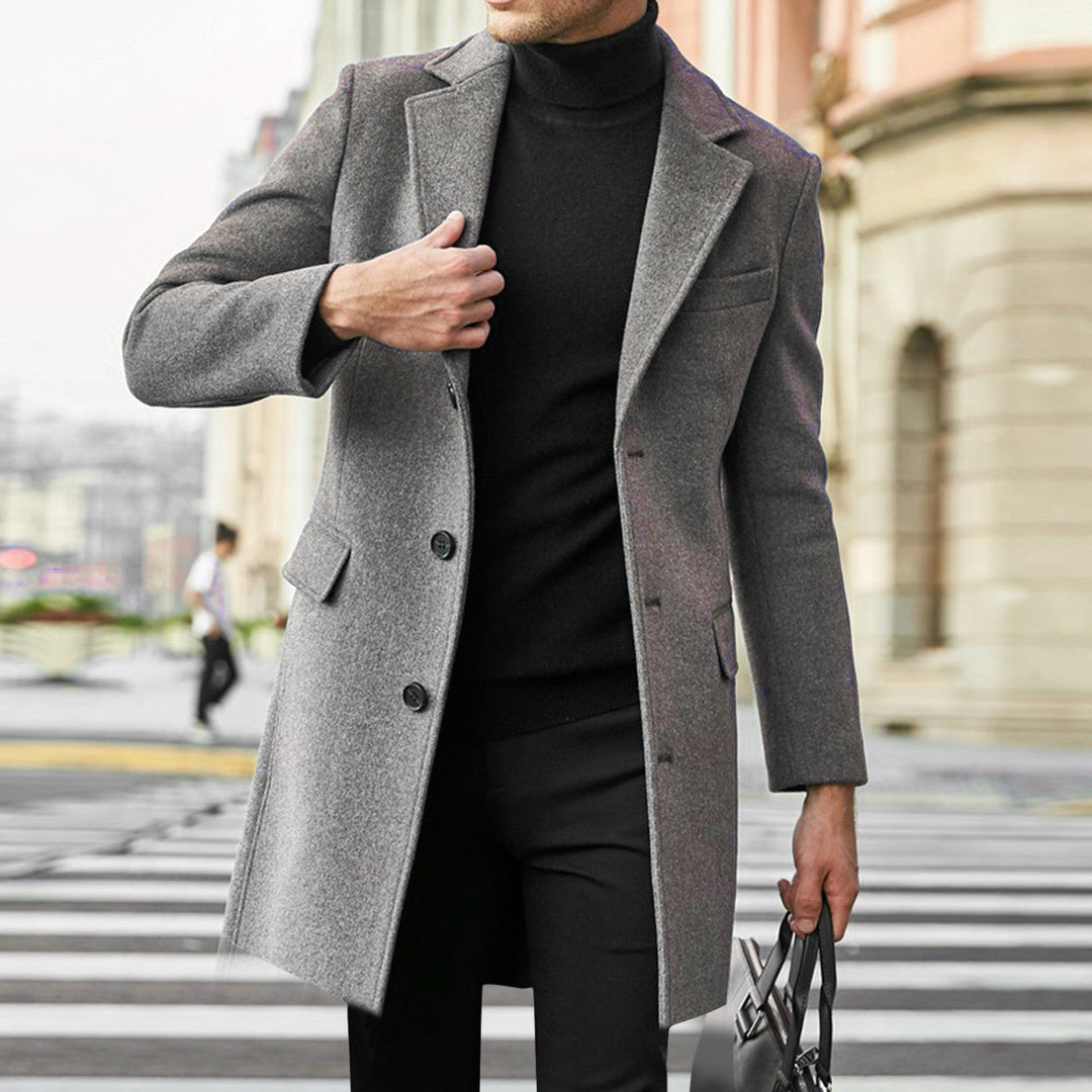 Edward | Men's Tailored Overcoat | Notch Lapel - Vellmont & Co.