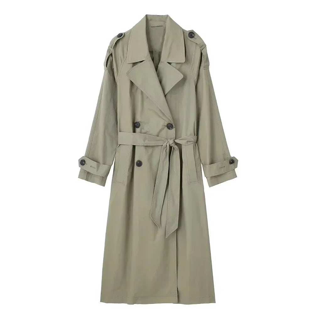 Eleanor | Women's Longline Trench Coat | Wide Collar - Vellmont & Co.