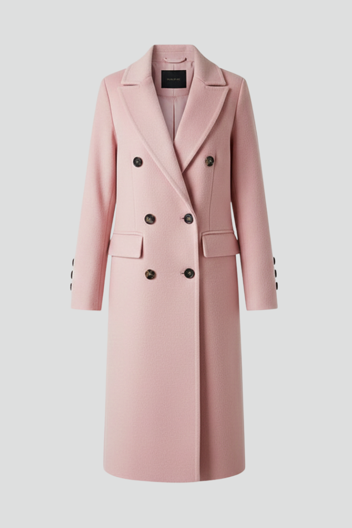 Evelyn | Women's Double-Breasted Coat | Lapel Collar - Vellmont & Co.