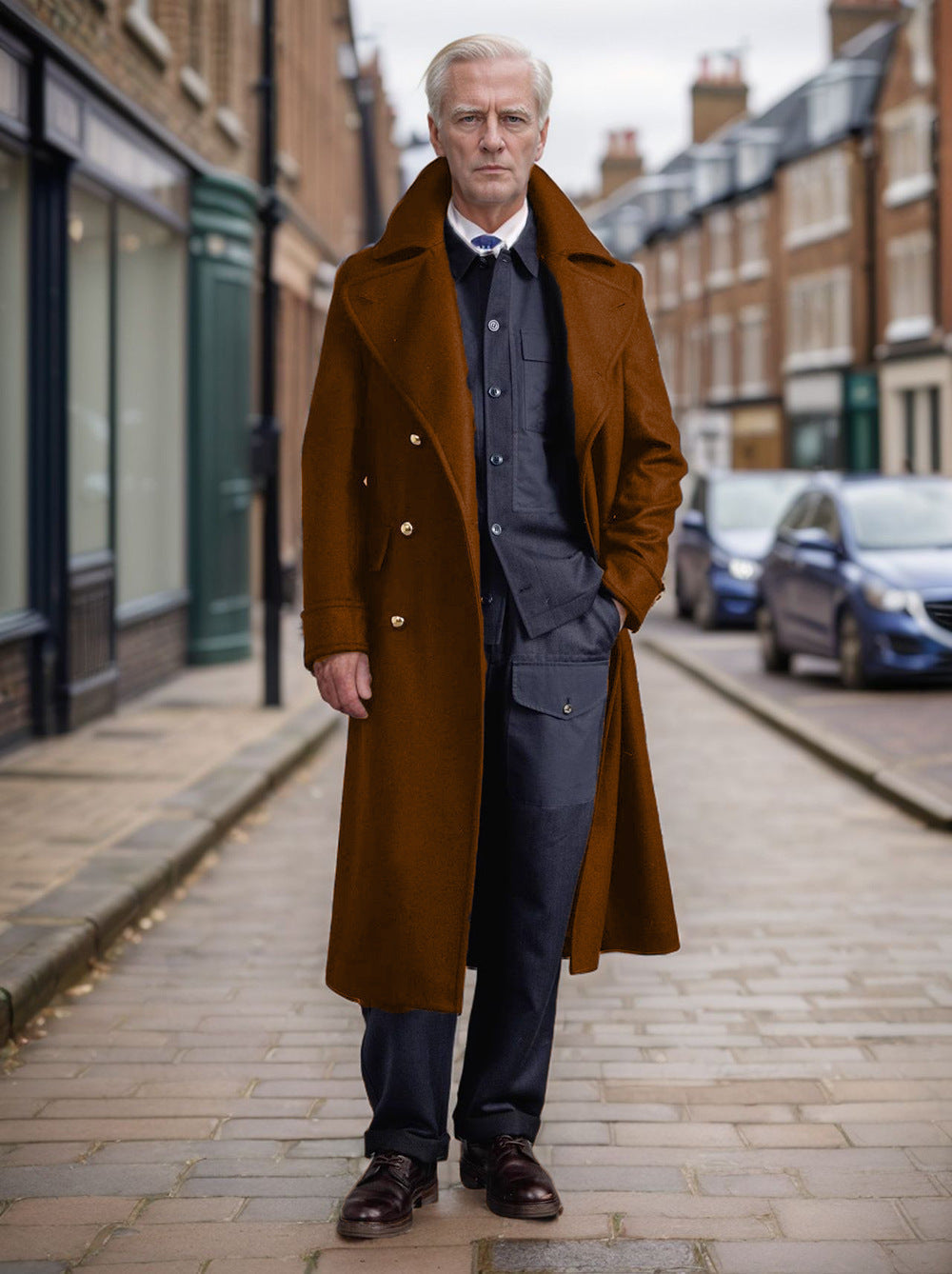 Henry | Men's Double-Breasted Overcoat | Wide Lapel - Vellmont & Co.