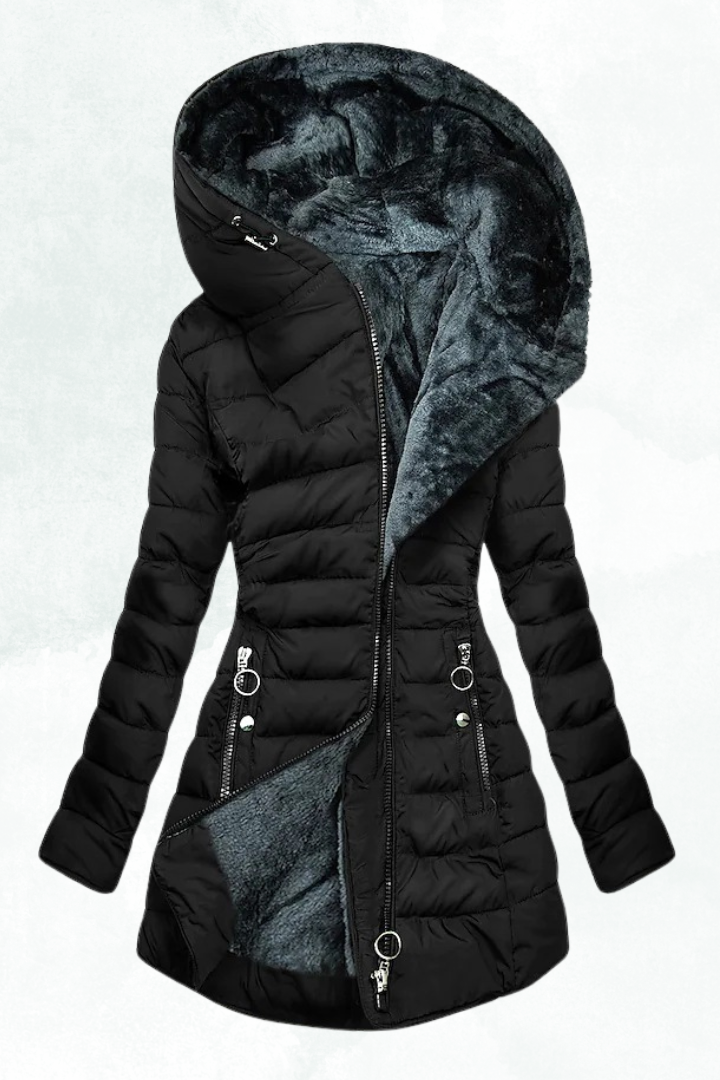 Kate | Women's Hooded Quilted Coat | Faux Fur-Lined - Vellmont & Co.