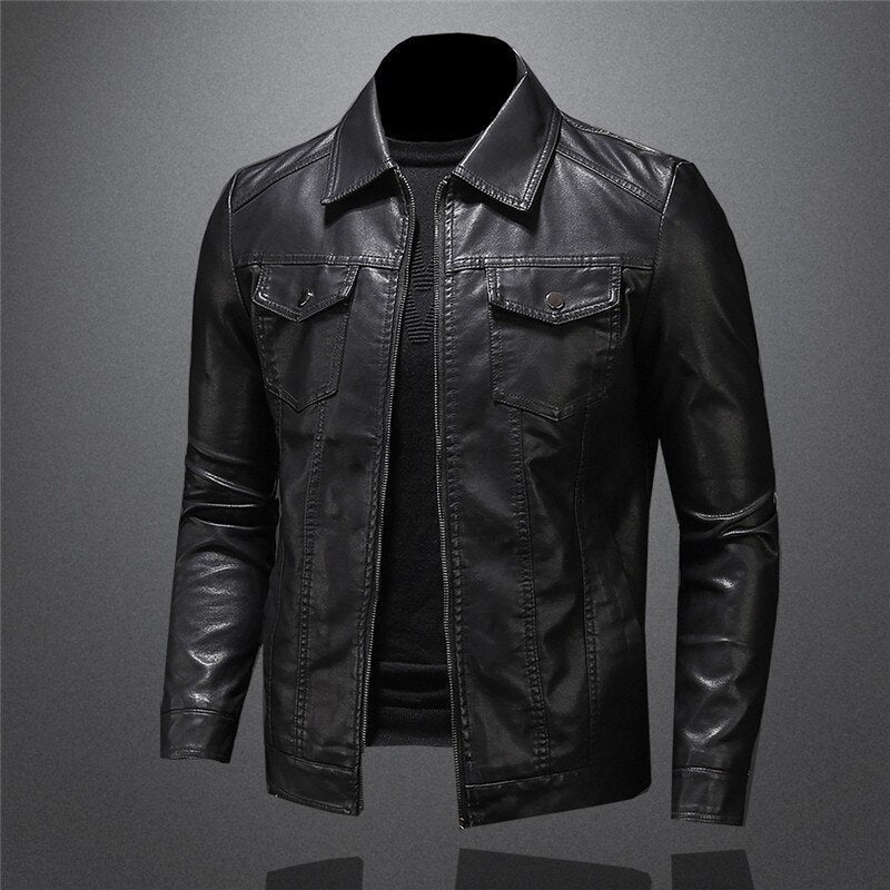 Logan | Men's Biker Jacket | Stand Collar - Vellmont & Co.