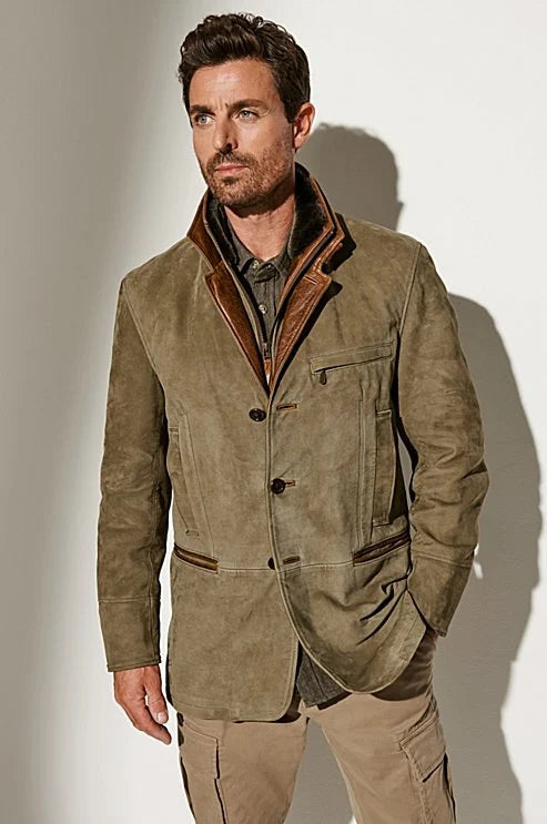 Luca | Men's Suede Jacket | Tailored Fit - Vellmont & Co.