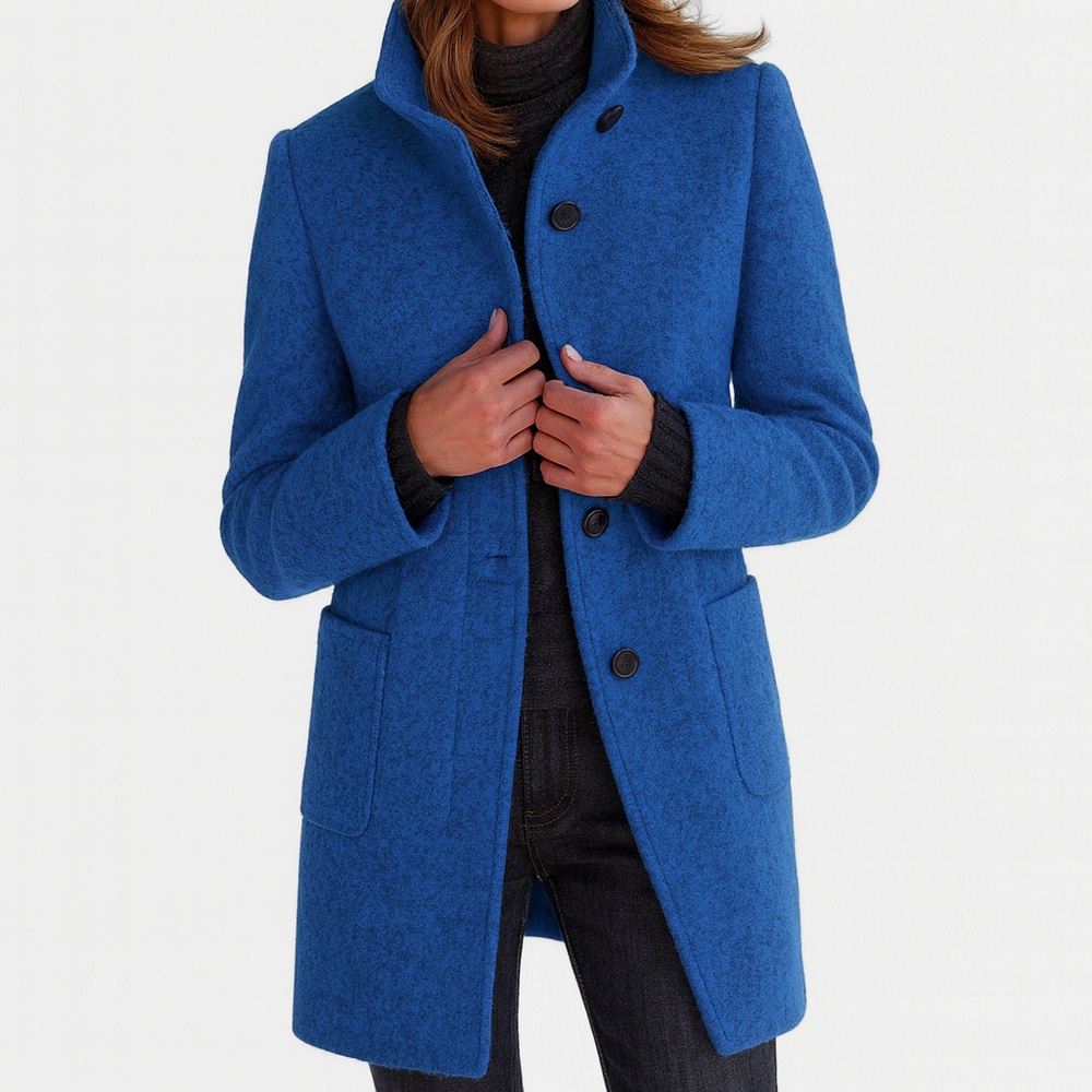 Lydia | Women's Stand Collar Coat | Mid-Length - Vellmont & Co.