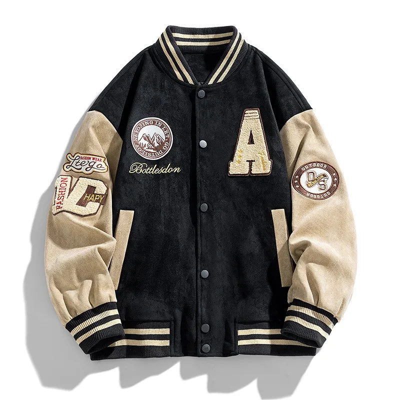 Owen | Men's Varsity Jacket | Embroidered Patches - Vellmont & Co.